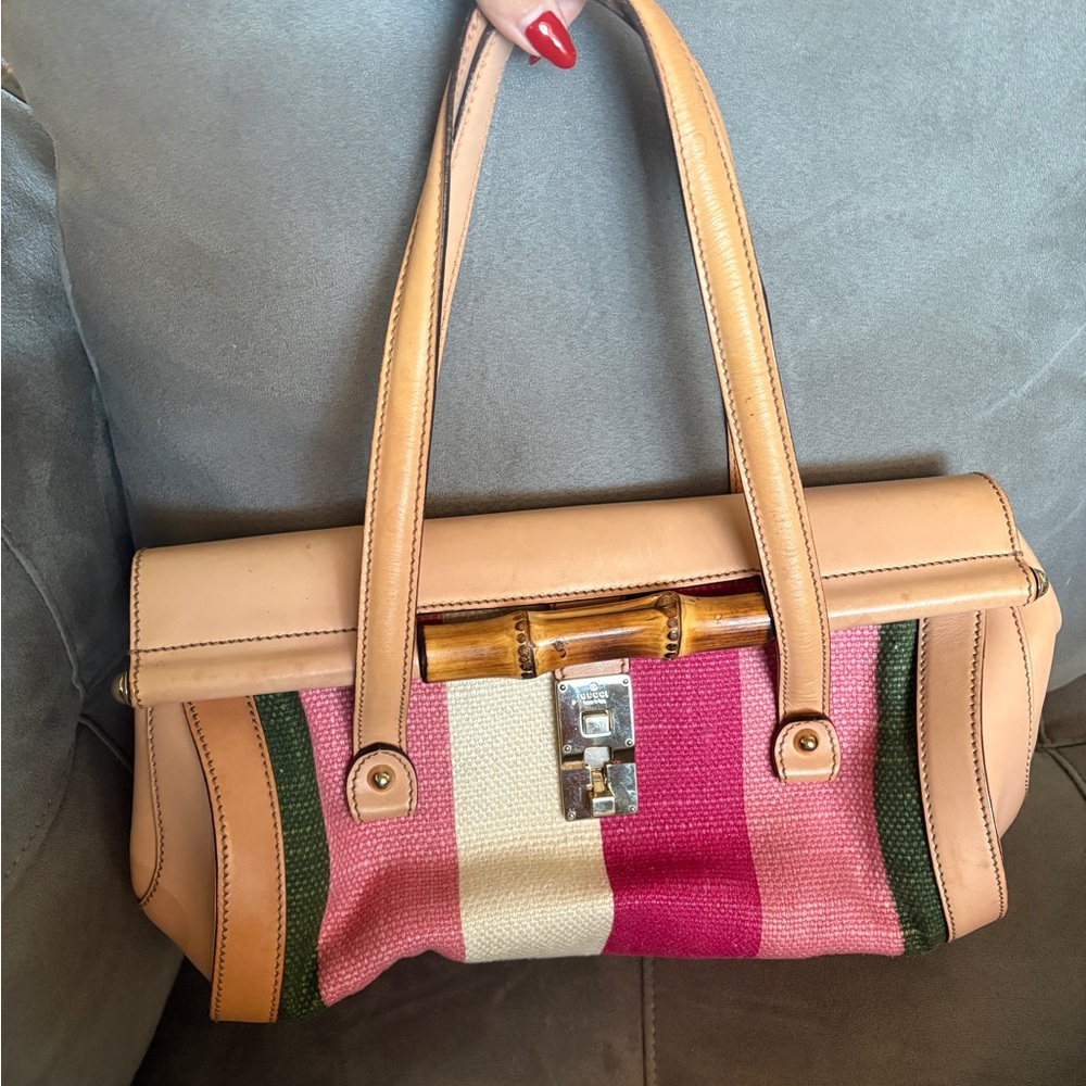 Vintage Gucci bamboo bullet bag